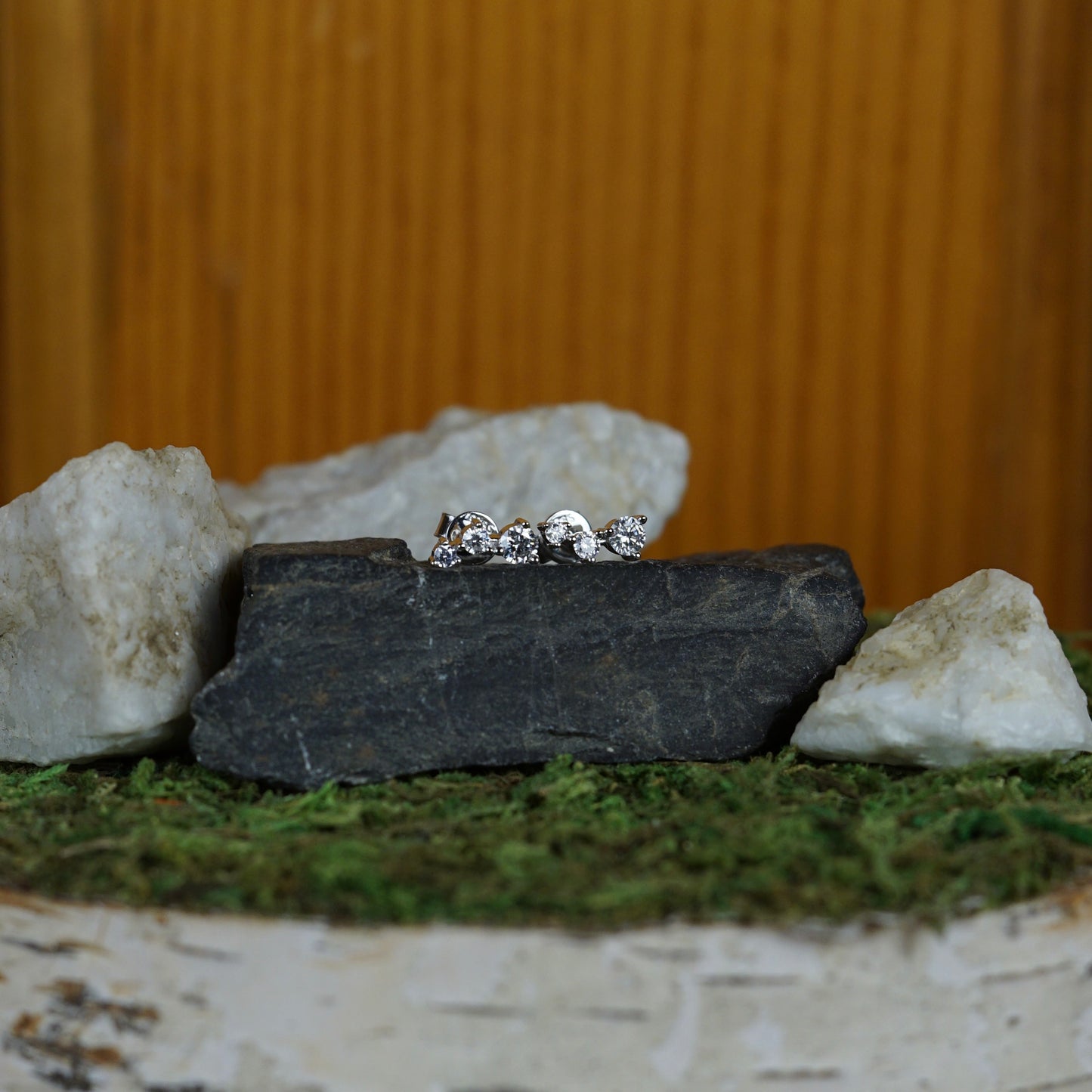 Moissanite Climber Earrings