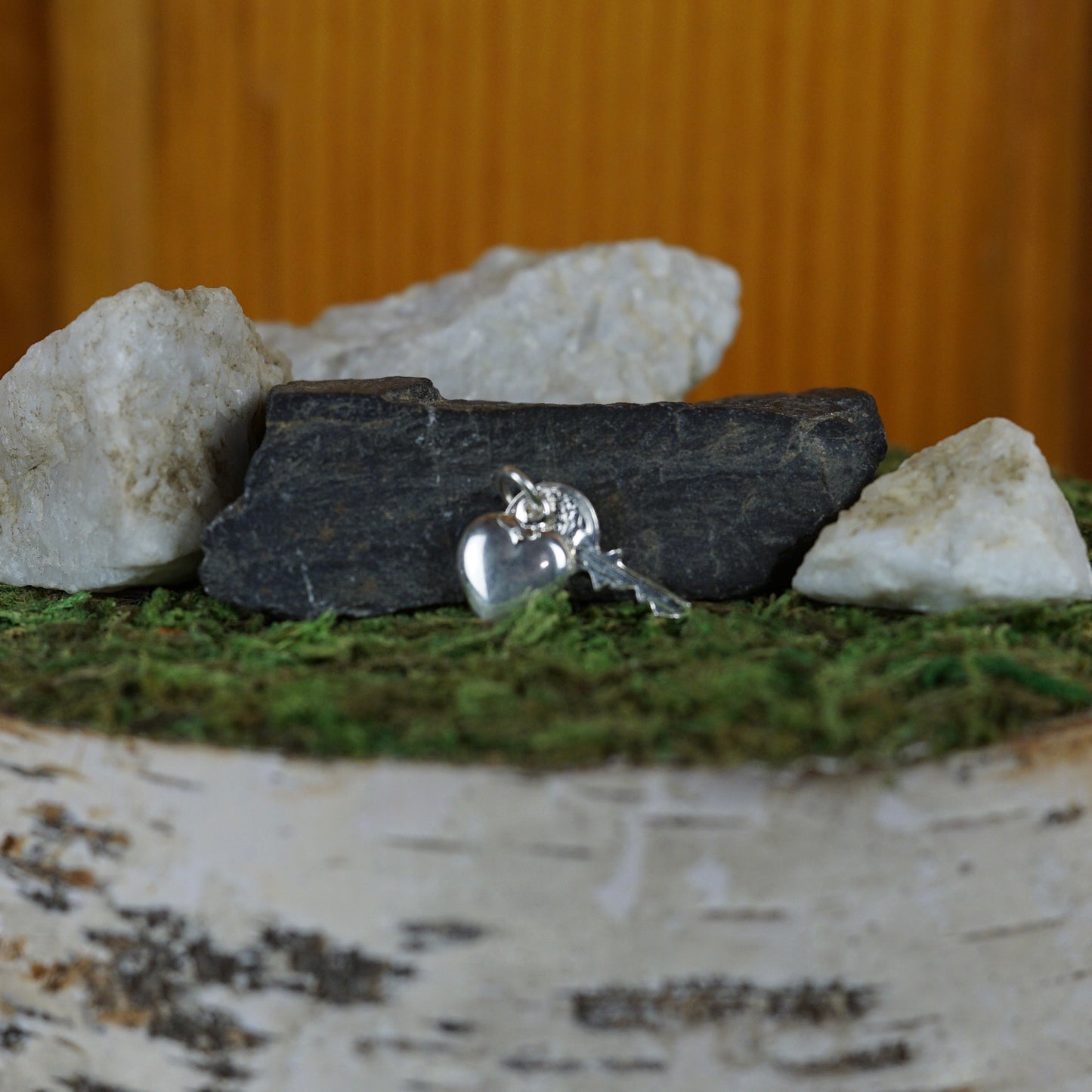 Heart with key pendant