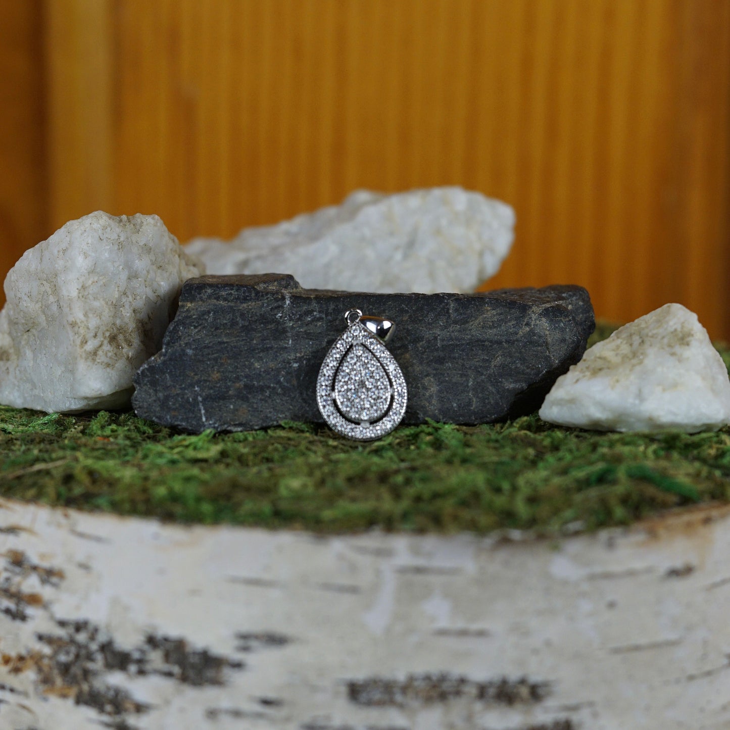 Moissanite Tear Drop Pendant