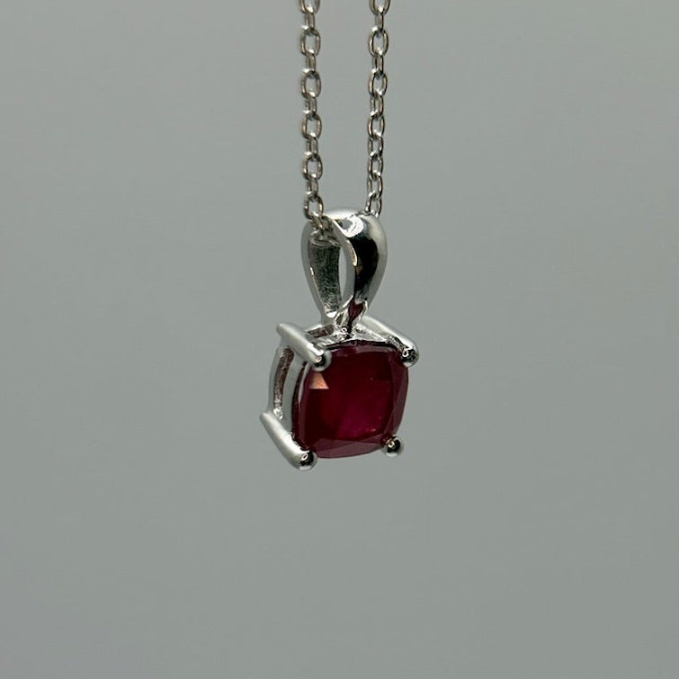 Ruby Pendant with Chain