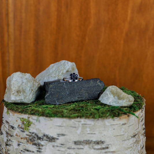 .45ct Genuine Blue Sapphire and White Topaz Ring