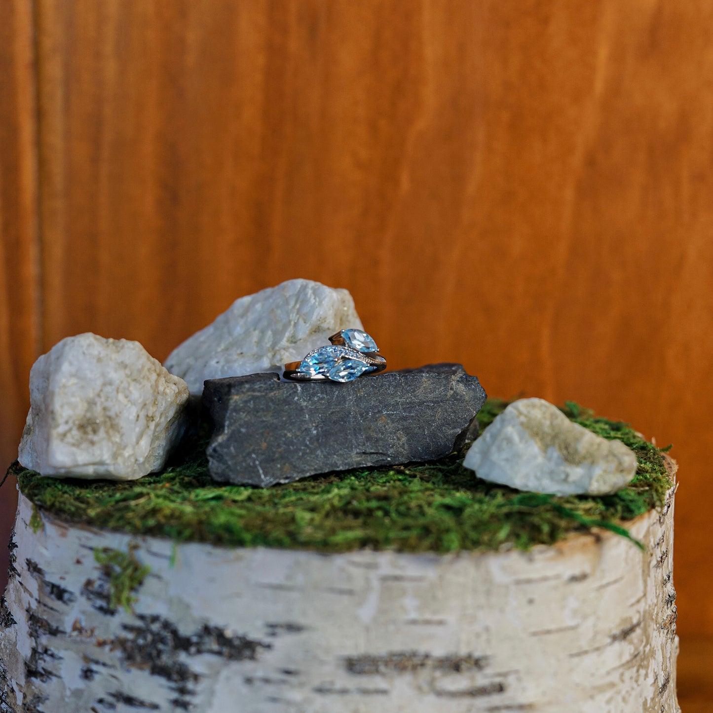 Triple Blue Topaz Ring