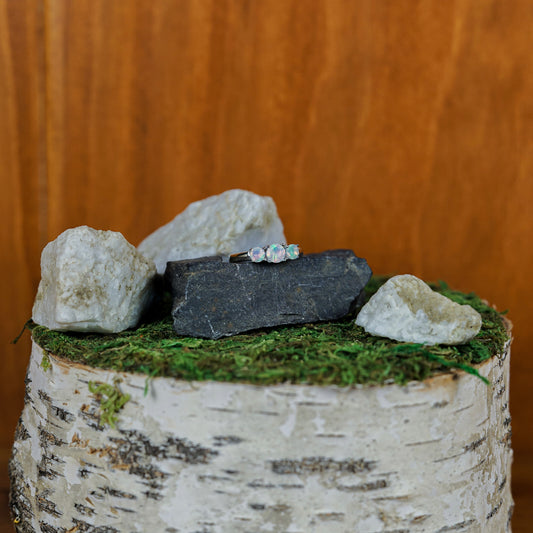 3 Stone Ethiopian Opal Ring