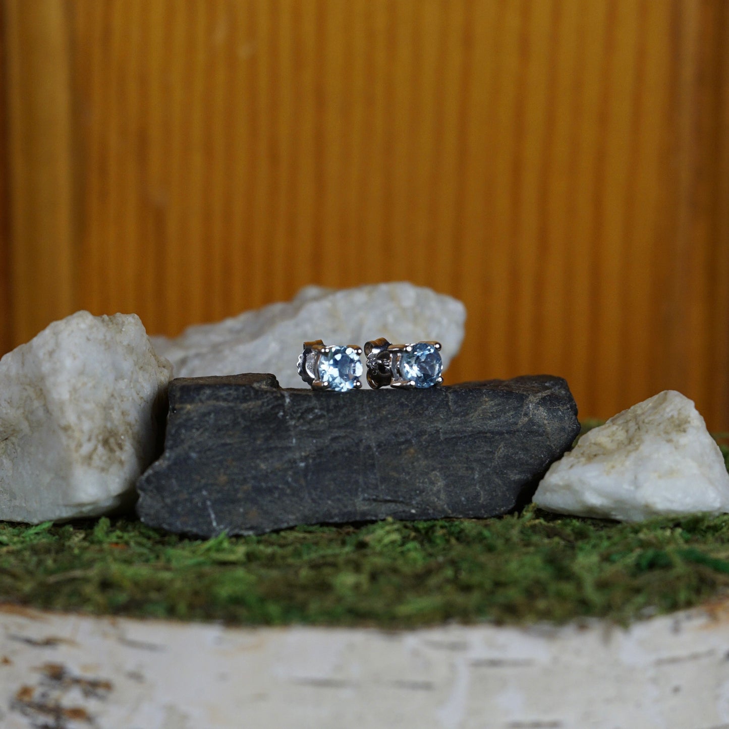 2.07ct Genuine Blue Topaz Earrings