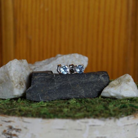 2.07ct Genuine Blue Topaz Earrings