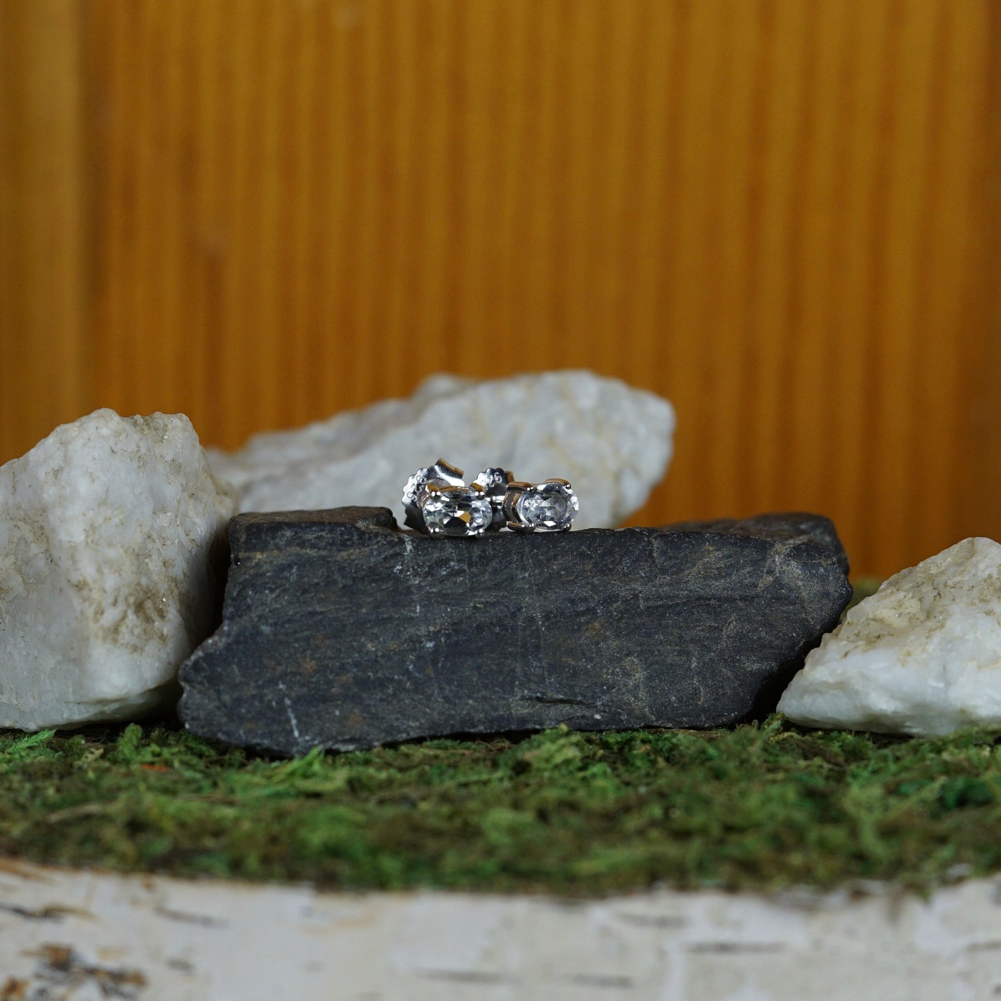 1.10ct Genuine White Topaz Earrings