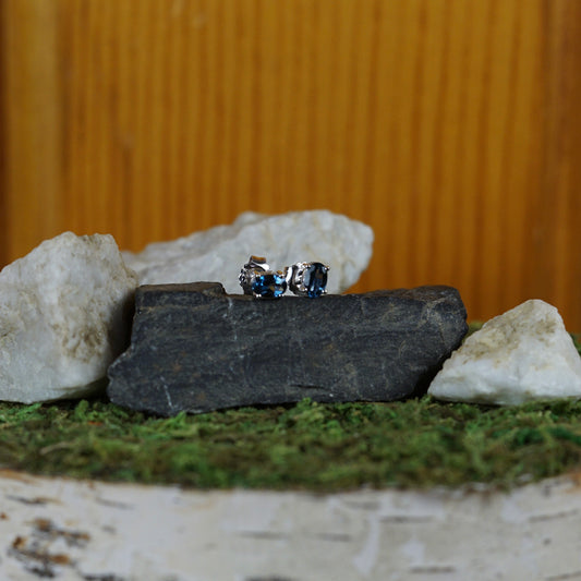 Natural London Blue Topaz Earrings