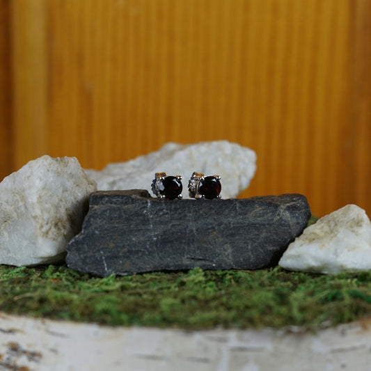 Natural Blood Red Garnet Earrings