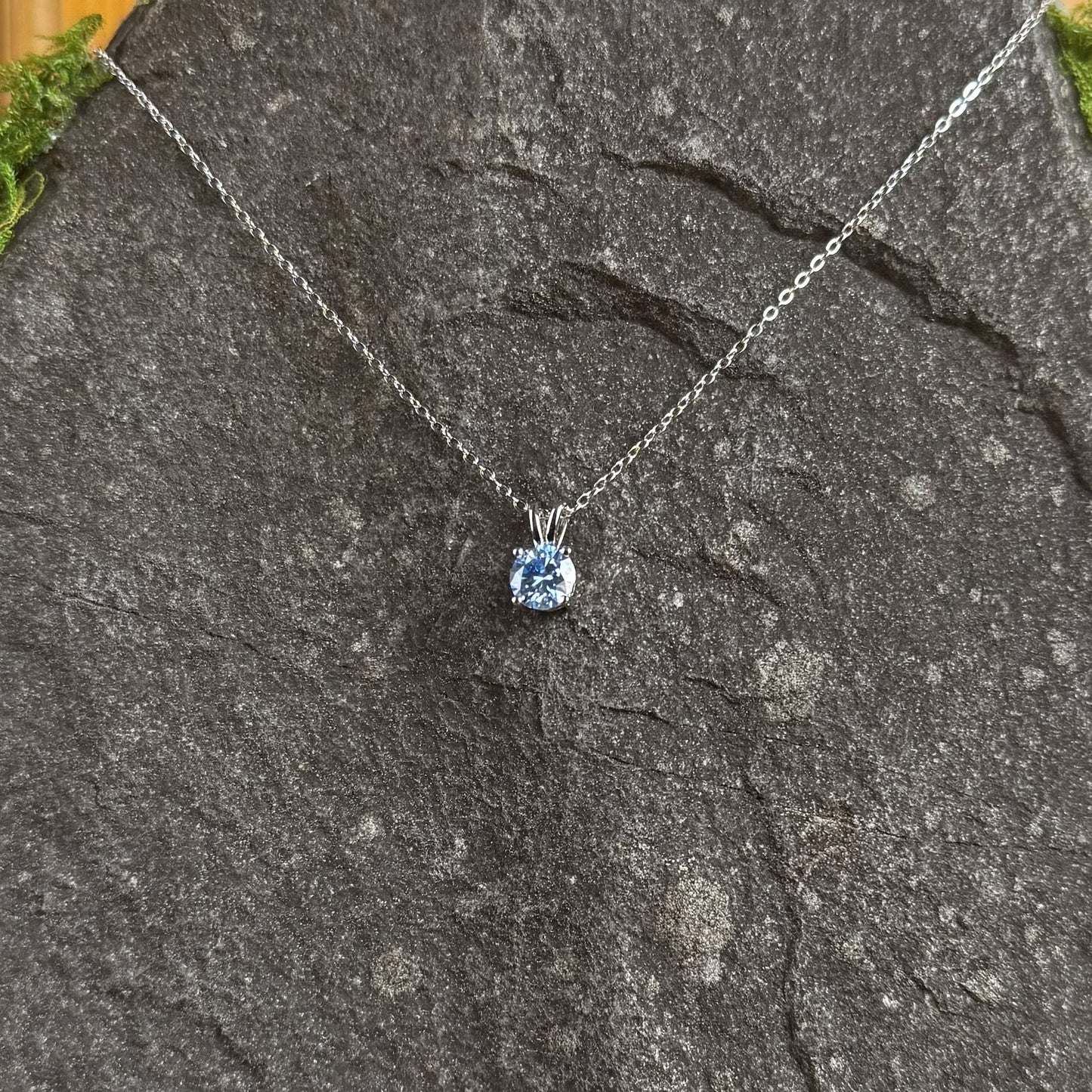 1ct Moissanite Pendants in Varying Colors With Chain