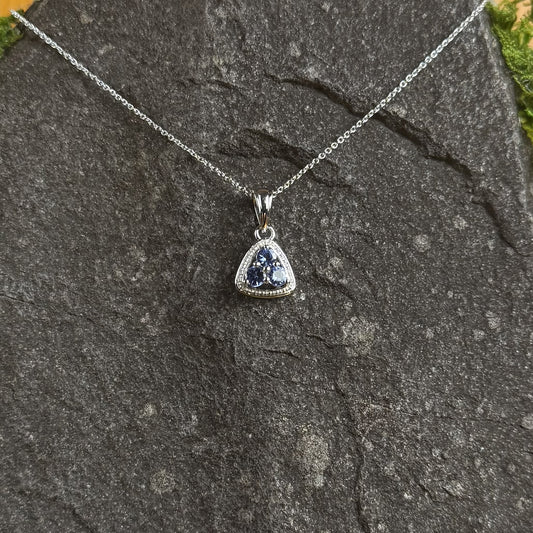 Triple Tanzanite Pendant With Chain