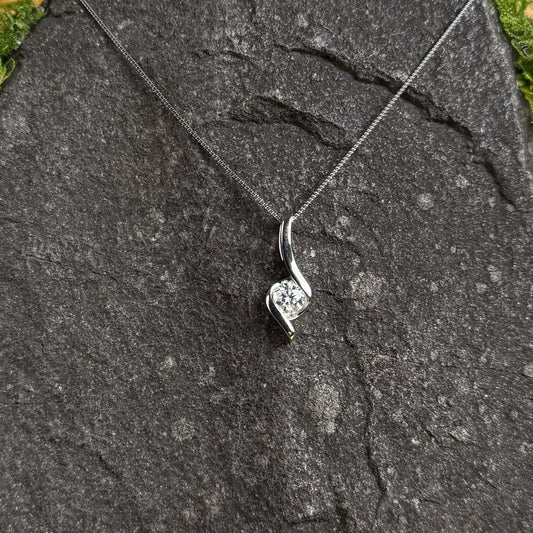 Moissanite Pendant with Chain
