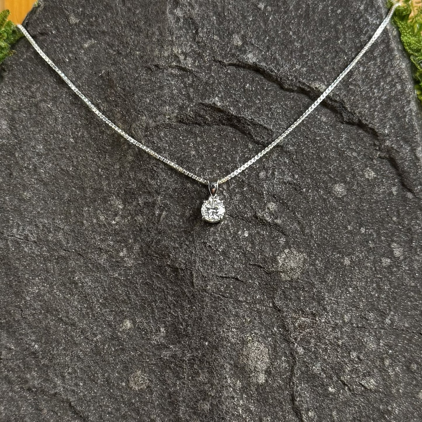 Moissanite Pendant with Chain