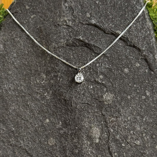 Moissanite Pendant with Chain