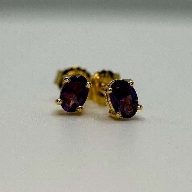 Amethyst Stud Earrings