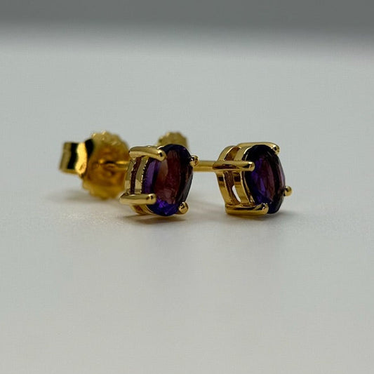 Amethyst Stud Earrings