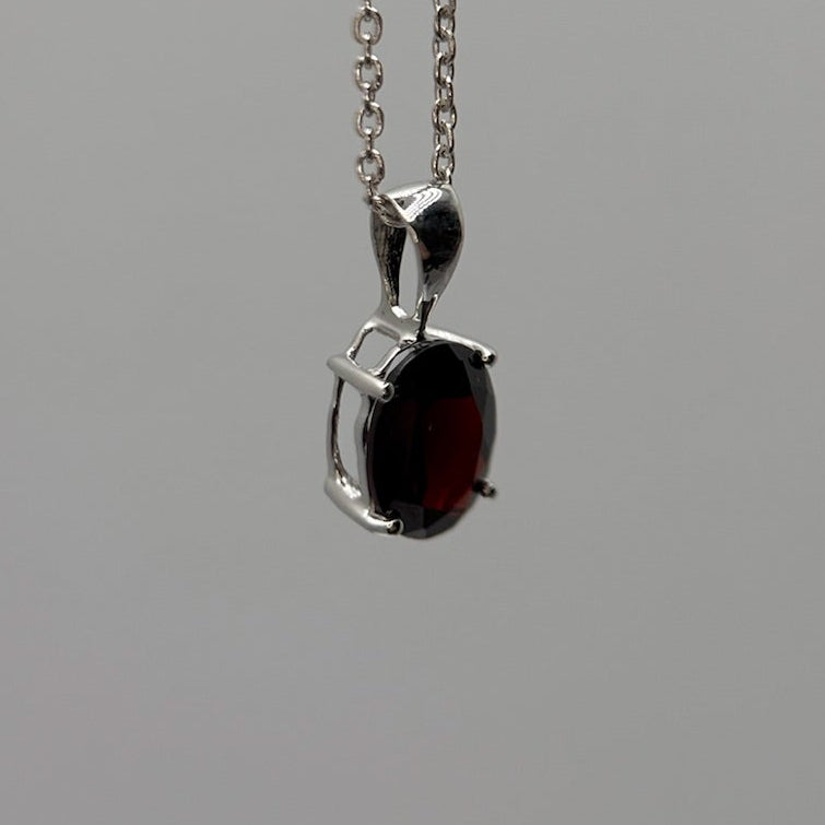 Garnet Pendant with Chain