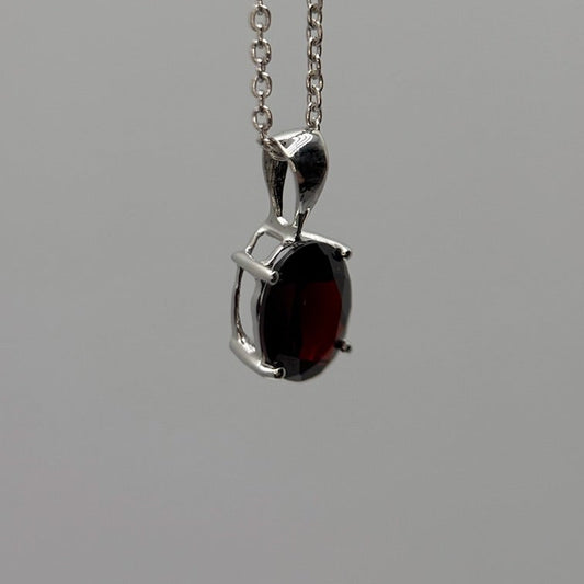 Garnet Pendant with Chain