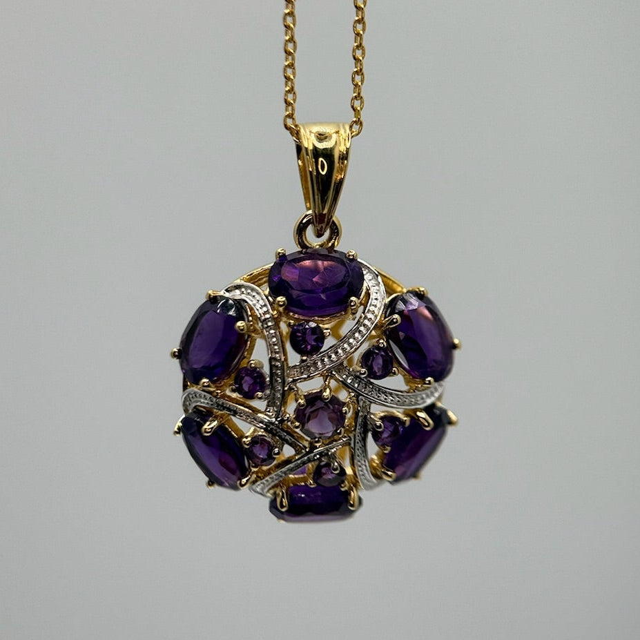 Amethyst Pendant with Chain