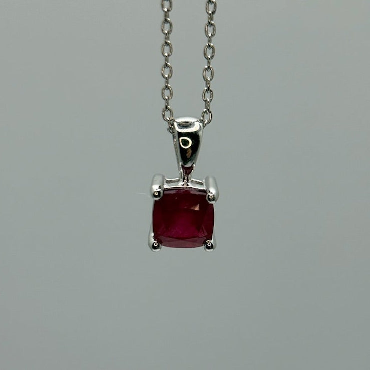 Ruby Pendant with Chain