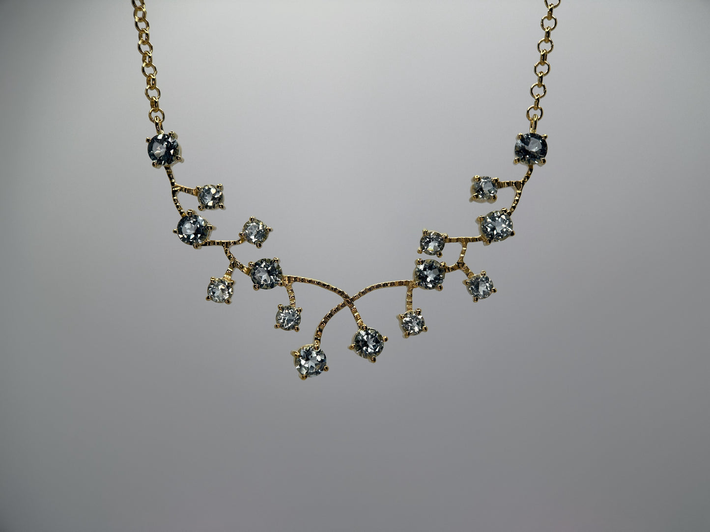Natural Sky Blue Topaz Necklace