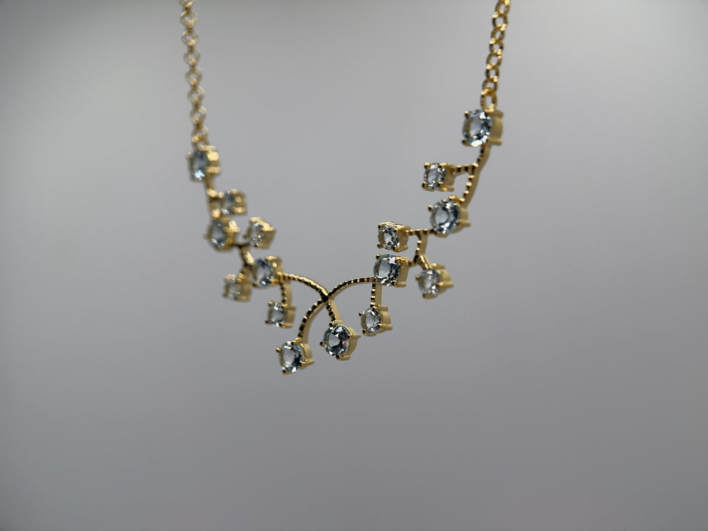 Natural Sky Blue Topaz Necklace