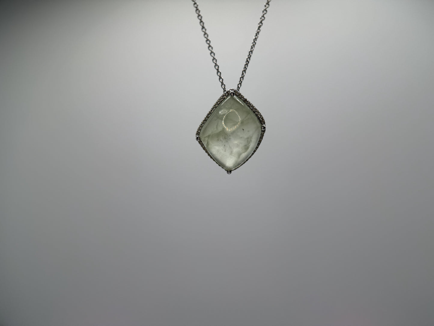 Prehenite Pendant with Chain