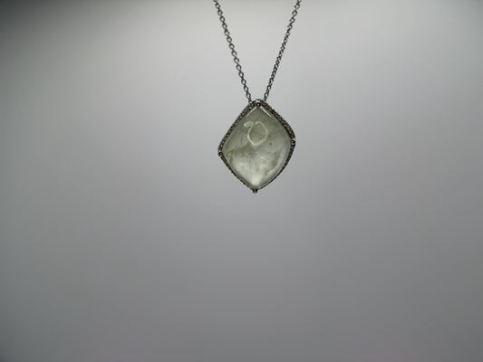 Prehenite Pendant with Chain