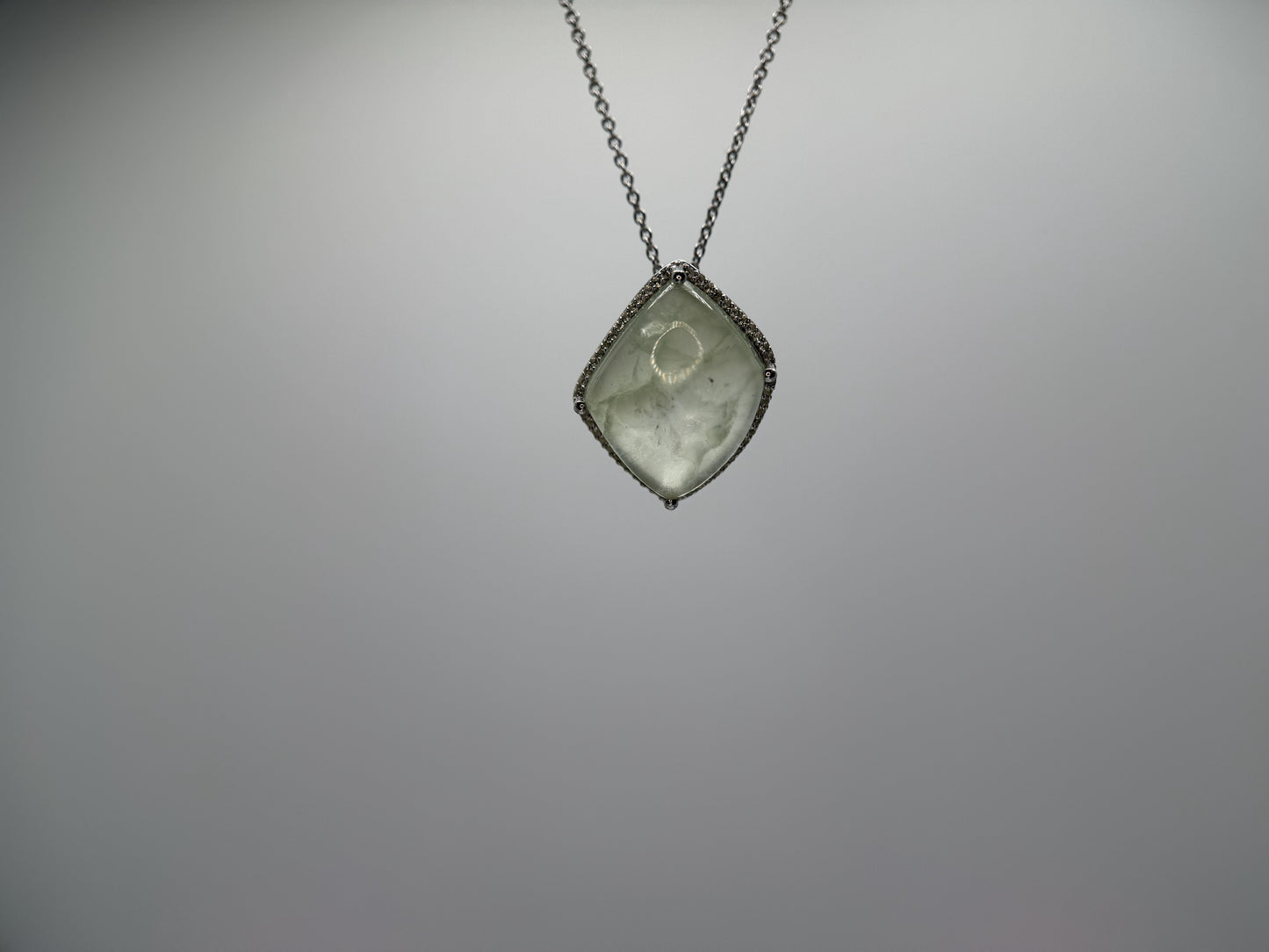 Prehenite Pendant with Chain