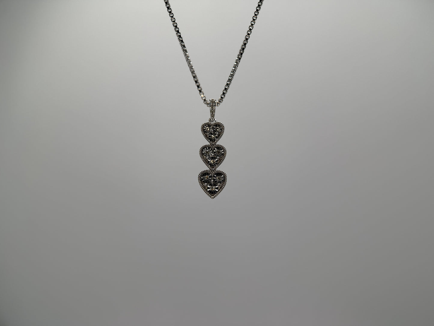 Natural Diamond Three Hearts Pendant