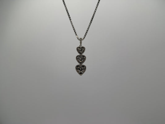 Natural Diamond Three Hearts Pendant