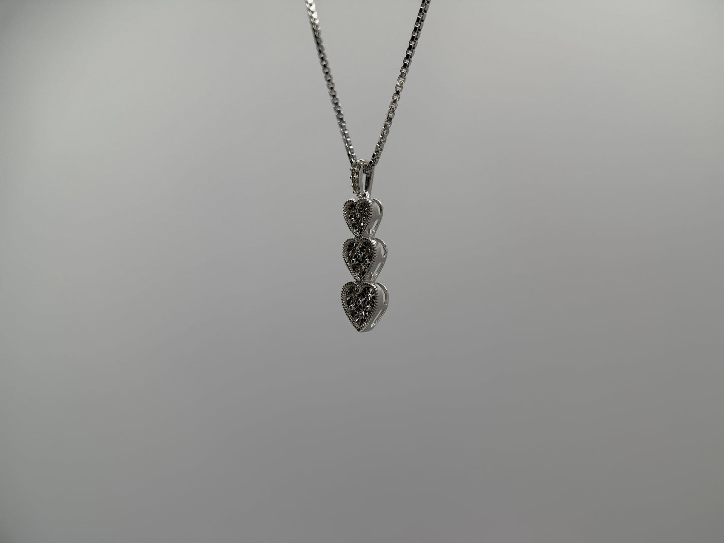 Natural Diamond Three Hearts Pendant